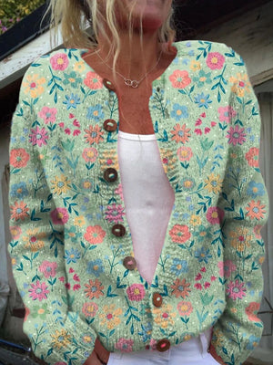 Floral Knit Cardigan