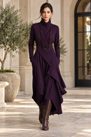 Layered Turtleneck Maxi