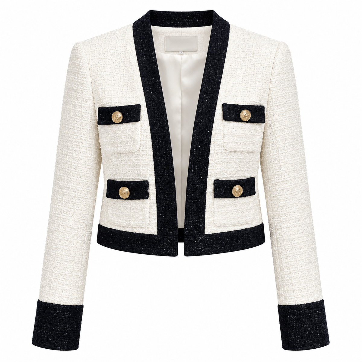 Contrast Trim Tweed Jacket and Pant
