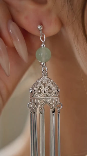 Jade Tassel Drop Earrings