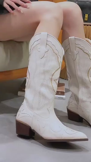 Ivory Western Boots